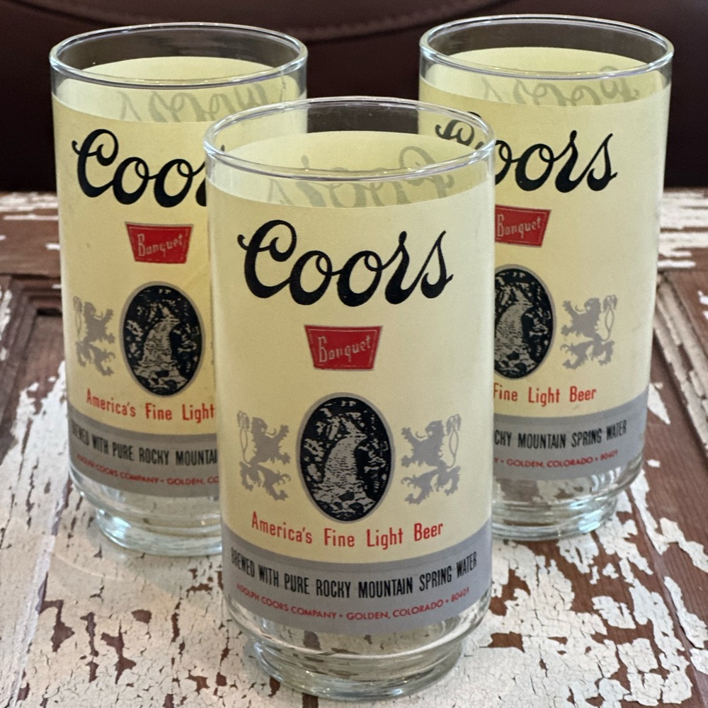 Set of 3 vintage Coors Banquet Beer glasses